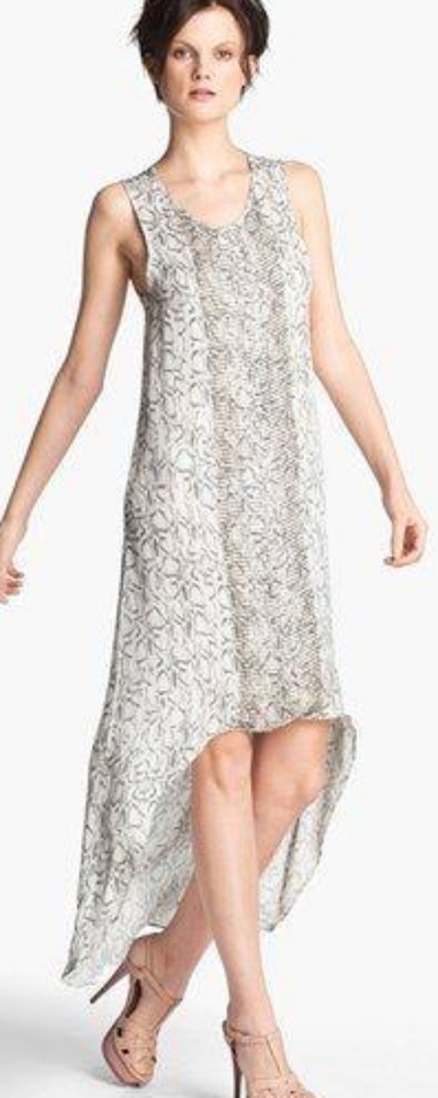 Haute Hippie Beaded High Low Silk Dress XS